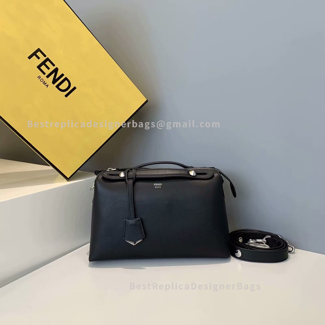 Fendi By The Way Medium Black Leather Boston Bag 149